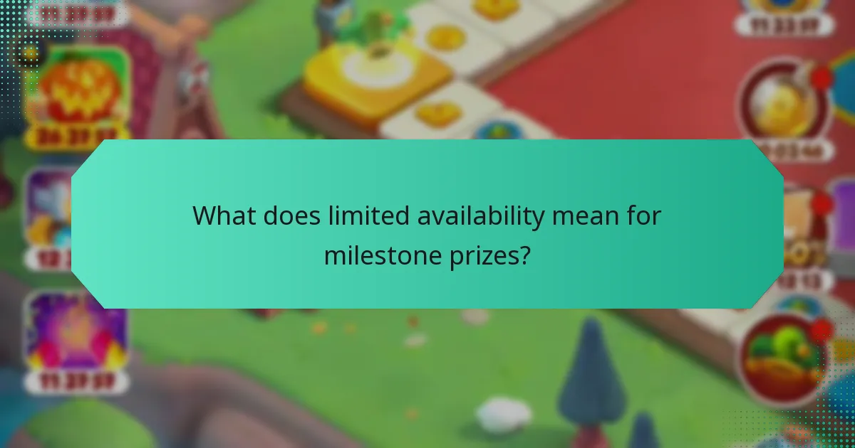 What does limited availability mean for milestone prizes?